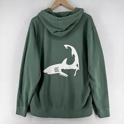 CAPE SHARK Hoodie Adult L Chatham Mass MA Cape Cod Nantucket Sweatshirt Green • $34.99