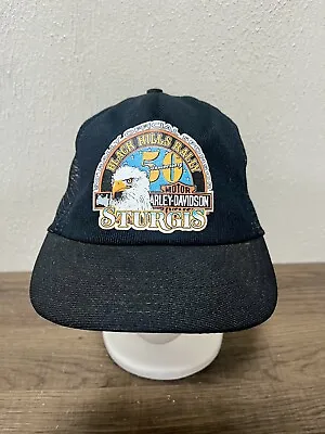 Vintage Harley Davidson 1990 Sturgis Hat 50th Anniversary Trucker Cap USA • $25