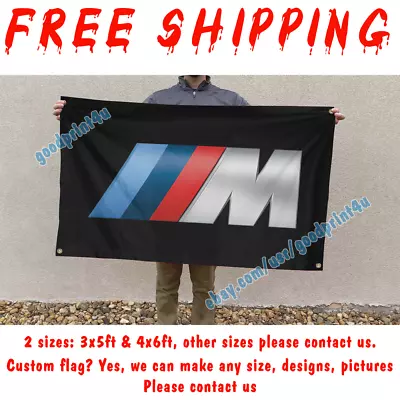 BMW M Logo Car Banner Flag 3x5 Ft Car Racing Garage Wall Decor Sign 2023 NEW • $15.95