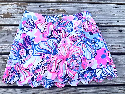 Lily Pulitzer Scalloped Edge Skort COLLETTE SZ OO • £11.87