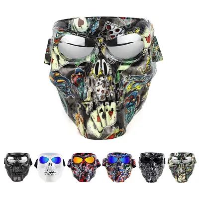 Skull Skeleton Goggles Full Face Mask For Cosplay Halloween Movie Props Party • $18.99