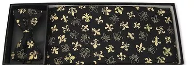 Mardi Gras Golden Fleur De Lis Tuxedo Cummerbund And Bowtie • $85.50