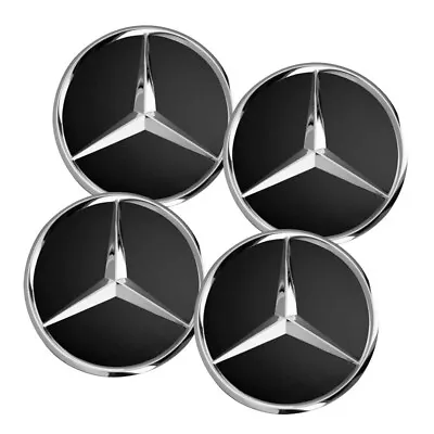 4Pcs Mercedes Benz Alloy Wheel Centre Caps 75mm Badges Hub Emblem Multi-color AU • $18.99