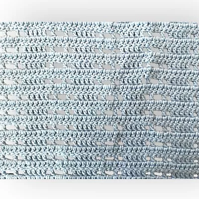 BEAUTIFUL GRANDMA MADE CROCHET BABY BLANKET/AFGHAN  PASTEL BLUE 24.5x32.5 SOFT • $16.99