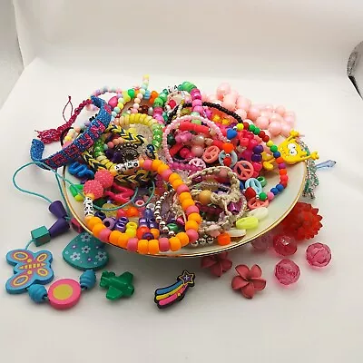 Mixed Kids Fun Lot ~ Beads Bracelets Necklaces  Crafts Create Colorful! • $8.99