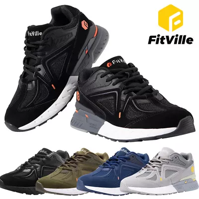 Fitville Men's Extra Wide Fit Trainers Running Sneakers Walking Shoes Flat Feet • £58.49