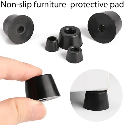 10 Pcs Furniture Slip Feet Black Speaker Bed Table Box Tapered Rubber Shock Hot • £4.14