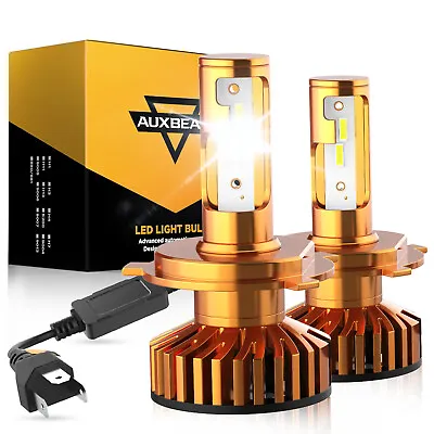 AUXBEAM H4 9003 HB2 LED Headlight Bulbs High Low Beam 52W 6500K Lamp Super White • $32.79