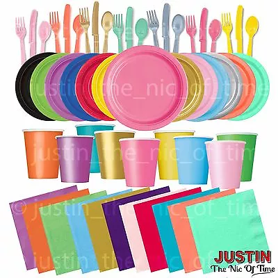 £2.39 • Buy Plain Disposable Solid Colours Party TABLEWARE Events Catering Wedding Birthday 