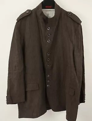 Italian Avant Garde Masters Of Linen Belgian Linen Men's 50L Brown Red Top Coat • $149.99