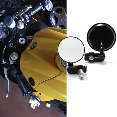 Black Motorcycle Folding Bar End Mirrors 7/8'' For 2000-2009 Yamaha YZF R1 R6 US • $19.51