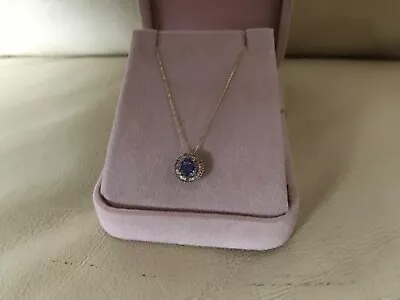 Beautiful Yellow Gold Tanzanite And Diamond Necklace …. • £250