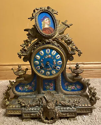 Antique XL 19thc Sevres? Porcelain Plaques L. Marti Me Dille Debronz Rare Clock • $924