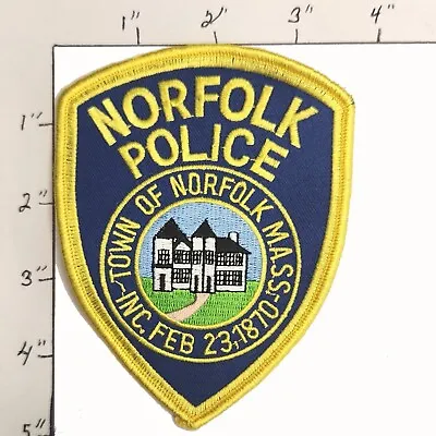 Town Of Norfolk Mass. Police Department Uniform Patch Cosplay Costume NOS • $7.49