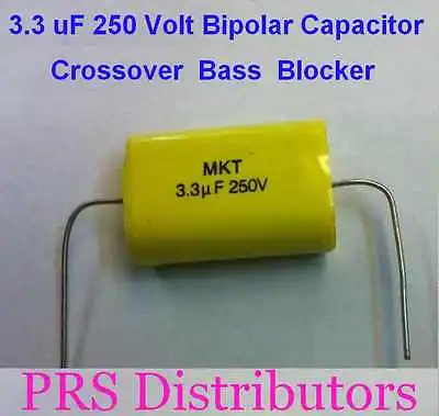 CAPACITOR 3.3uF 250V BIPOLAR BASS BLOCKER SPEAKER TWEETER CROSSOVER 3.3mF 3.3 UF • $8