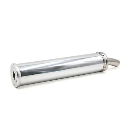 $39.85 • Buy 350 X 65mm Silver Tone Stainless Steel Cylinder Shaped Motorcycle Exhaust Pipe