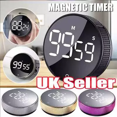 Magnetic Digital Kitchen Timer LED Countdown Cooking Work Loud Alarm StopwatchRW • £4.31