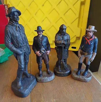 Choice Vtg Michael Garman Handpainted Western Art Statues:Preacher/Trader/Calvar • $35