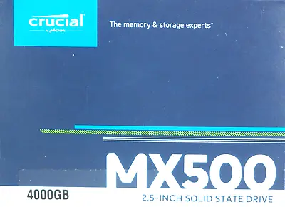 Crucial MX500 4TBInternal2.5-Inch (CT4000MX500SSD1) Solid State Drive NEW SEAL • $258.99