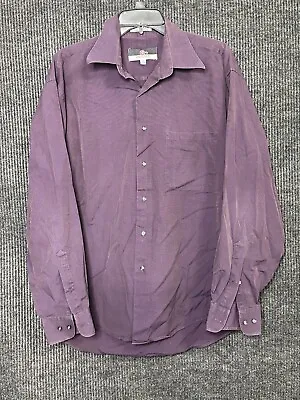 Vito Rufolo Mens Shirt Purple Size 16 34/35 Long Sleeve Button Up Collared • $14.95