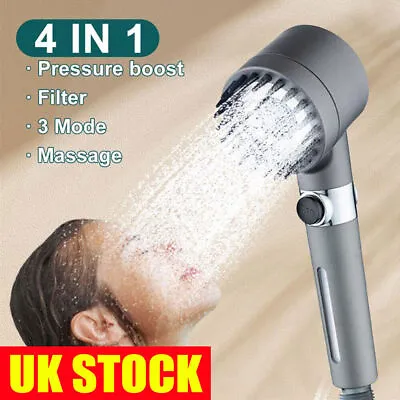 Bath High Pressure Shower Head 3 Mode Handheld Water Saving Skin Beauty Massage • £8.99