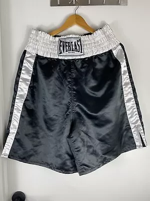 Vintage Everlast Boxing Fight Shorts Size XL - BLACK/WHITE - As New Worn Once • $59.99