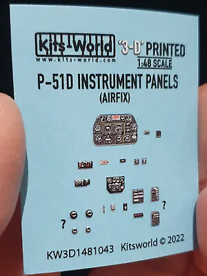 Kits World P-51D Mustang 3D Colour Instrument Panels 1:48 Airfix Kits A05131A • £8.45