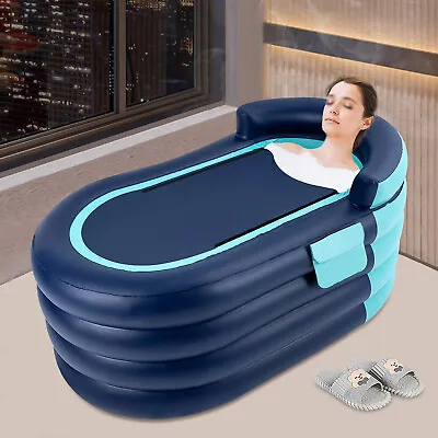 Portable Folding Inflatable Bathtub Adult Kids Spa Bath Tub Warm Pool W/Air Pump • $83.66
