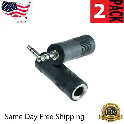 $3.15 • Buy 2x 6.35mm 1/4 Female To 3.5mm 1/8  Male Jack Stereo Headphone Audio Adapter M452