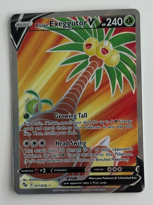 $8 • Buy Pokemon Card Alolan Exeggutor V 071/078 Pokemon Go Full Art Ultra Rare