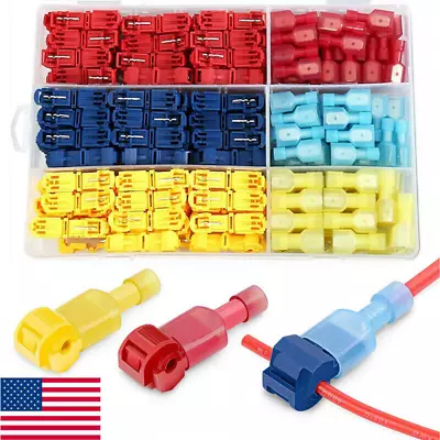 240Pcs Quick Splice T-Tap Insulated Crimp Terminals Kit Spade Wire Connectors US • $8.85