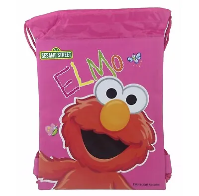 Sesame Street Elmo Drawstring Backpack School Sport Pink Gym Bag • $10.99