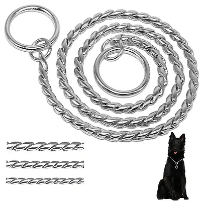 £6.59 • Buy Dog Choke Chain Choker Collar Strong Chrome Steel Metal For Training Dogs 7 Size