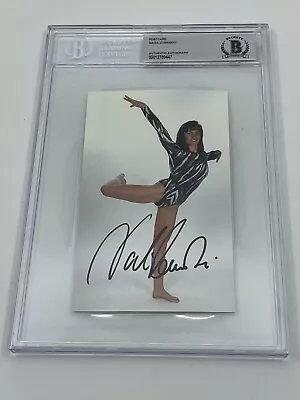 Nadia Comaneci Olympics Gymnast Signed Autograph 4 X 6 Postcard BAS Beckett *47 • $49.99