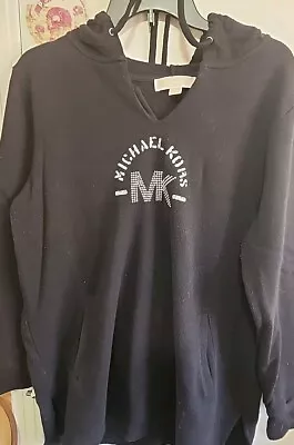 MICHAEL Michael Kors Womens Drawstring Hoodie Sweatshirt  Black Size 1x • $7.20