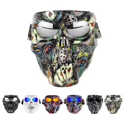 Motorcycle Goggles Skull Face Mask Shield ATV Dirt Bike Halloween Eyewear Gafas • $18.99