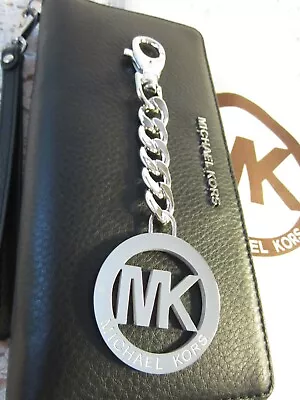 AUTHENTIC MK Michael Kors LARGE Silver Tone Purse Charm NEW & PERFECT • $35.98