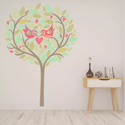 Love Birds Green Tree Wall Sticker WS-44703 • £12.98