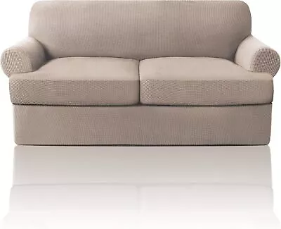 T Cushion Loveseat Slipcover 3 Pieces Sofa Covers Stretch 2 Couch Shape Seat • $85