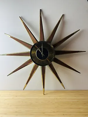 Vintage Welby MCM Atomic Wall Clock Starburst 25   Elgin Watch Co • $399.99