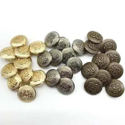 10 Military Style Buttons In Gold Silver Or Bronze Tones 21mm • £3.60