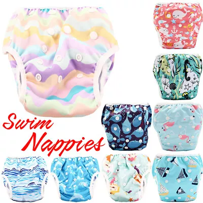 Reusable Swim Nappy Pant Diaper Newborn Baby Toddler Swimming Unisex Boy Girl • £8.85