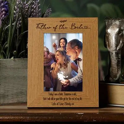 Personalised Father Of The Bride Wedding Photo Picture Frame Portrait FW792 • £14.99