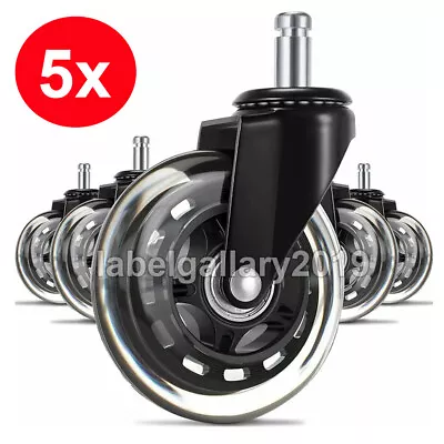 5pcs Rollerblade Office Desk Chair Wheels Replacement Rolling Caster Grip Ring • $19.93