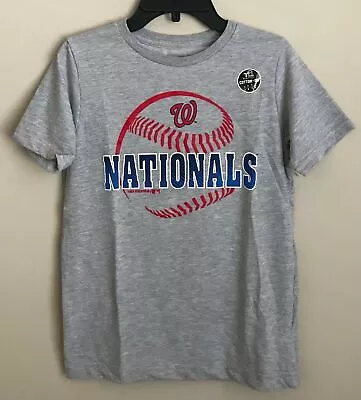 New Washington Nationals Boy's T-shirt Gray Cotton Dri Tee Shirt Youth Kids Dry • $5.49