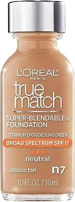 L'Oreal Paris True Match Hyaluronic Tinted Serum Foundation Makeup N7 Classic • $7.26