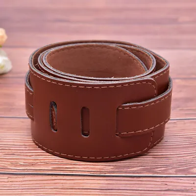 $14.05 • Buy Adjustable Brown Soft Leather Thick Guitar Strap Belt For Electric Acoustic T TS