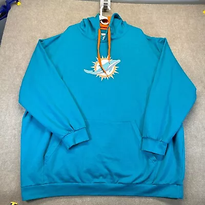 Miami Dolphins Hoodie Men's 5XLT Pullover Fanatics Polycotton Fleece Small Stain • $26.99