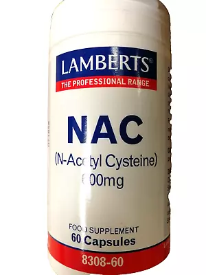 Lamberts NAC (N-Acetyl Cysteine ) Capsules 600mg 60 Capsules Best Before 02/24 • £9