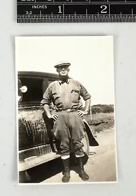 Vintage Snapshot Americana Photograph 1931 Hitchhiker Guy On The Road In Montana • $9.99